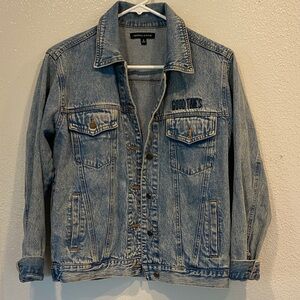 Kendall & Kylie Blue Denim Jacket with Embroidery